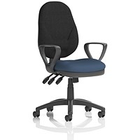 Eclipse Plus XL Black Back Lever Task Operator Chair, Fixed Height Arms, Quest Whelk