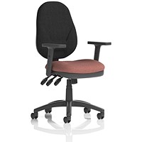 Eclipse Plus XL Black Back Lever Task Operator Chair, Height Adjustable Arms, Rivet Forge