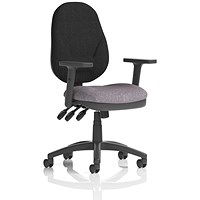 Eclipse Plus XL Black Back Lever Task Operator Chair, Height Adjustable Arms, Rivet Fuse