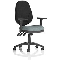 Eclipse Plus XL Black Back Lever Task Operator Chair, Height Adjustable Arms, Rivet Tensile