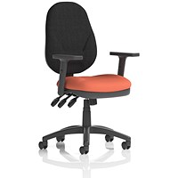 Eclipse Plus XL Black Back Lever Task Operator Chair, Height Adjustable Arms, Quest Crab