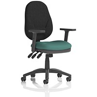 Eclipse Plus XL Black Back Lever Task Operator Chair, Height Adjustable Arms, Quest Kelp