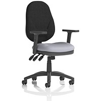 Eclipse Plus XL Black Back Lever Task Operator Chair, Height Adjustable Arms, Quest Shell