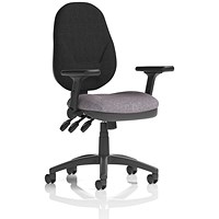 Eclipse Plus XL Black Back Lever Task Operator Chair, Folding Arms, Rivet Fuse