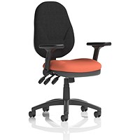 Eclipse Plus XL Black Back Lever Task Operator Chair, Folding Arms, Quest Crab