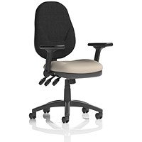 Eclipse Plus XL Black Back Lever Task Operator Chair, Folding Arms, Quest Salt