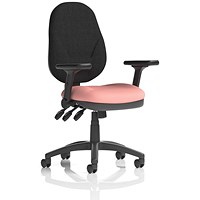 Eclipse Plus XL Black Back Lever Task Operator Chair, Folding Arms, Quest Shrimp