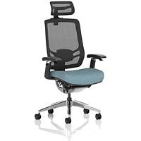 Ergo Click Mesh Back Chair With Headrest, Height Adjustable Arms, Rivet Quench