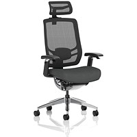 Ergo Click Mesh Back Chair With Headrest, Height Adjustable Arms, Quest Mussel