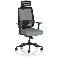Ergo Twist Mesh Back Ergonomic Task Operator Office Chair With Headrest, Height Adjustable Arms, Rivet Tensile