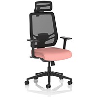 Ergo Twist Mesh Back Ergonomic Task Operator Office Chair With Headrest, Height Adjustable Arms, Quest Shrimp Ergo Twist Mesh Back Ergonomic Task Operator Office Chair With Headrest, Height Adjustable Arms, Quest Shrimp