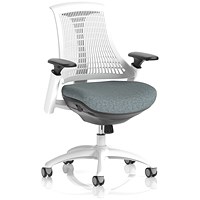 Flex Task White Frame White Back Operator Chair, Height Adjustable Arms, Rivet Tensile Flex Task White Frame White Back Operator Chair, Height Adjustable Arms, Rivet Tensile