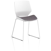 Florence Sled White Frame Visitor Chair, Rivet Fuse