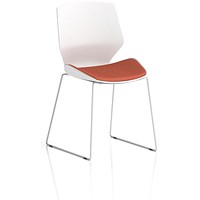 Florence Sled White Frame Visitor Chair, Quest Crab