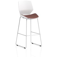 Florence White Frame High Stool, Rivet Forge