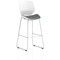Florence White Frame High Stool, Rivet Tensile