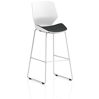 Florence White Frame High Stool, Quest Mussel