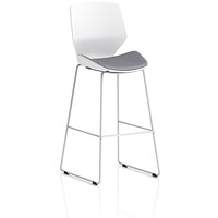 Florence White Frame High Stool, Quest Shell