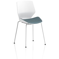 Florence White Frame Visitor Chair, Seat Rivet Quench