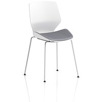 Florence White Frame Visitor Chair, Seat Quest Shell