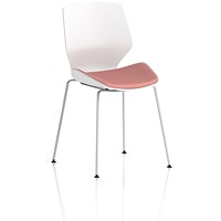 Florence White Frame Visitor Chair, Seat Quest Shrimp