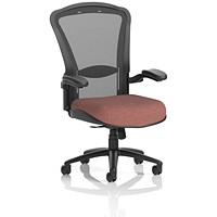 Houston Heavy Duty Mesh Back Task Operator Chair, Folding Arms, Rivet Forge
