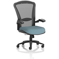 Houston Heavy Duty Mesh Back Task Operator Chair, Folding Arms, Rivet Quench