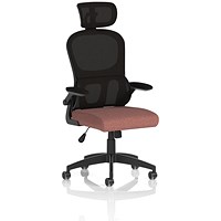 Iris Mesh Back Task Operator With Headrest, Folding Arms, Rivet Forge