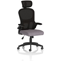 Iris Mesh Back Task Operator With Headrest, Folding Arms, Rivet Fuse