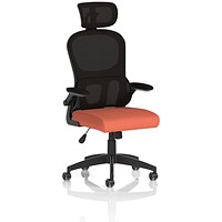 Iris Mesh Back Task Operator With Headrest, Folding Arms, Quest Crab
