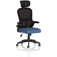 Iris Mesh Back Task Operator With Headrest, Folding Arms, Quest Limpet