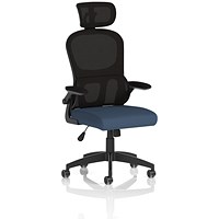 Iris Mesh Back Task Operator With Headrest, Folding Arms, Quest Whelk