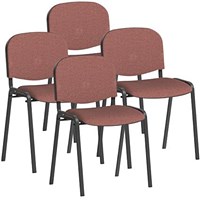 ISO Black Frame Stacking Chair, Rivet Forge, Pack of 4