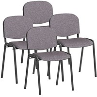 ISO Black Frame Stacking Chair, Rivet Fuse, Pack of 4