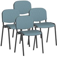 ISO Black Frame Stacking Chair, Rivet Quench, Pack of 4