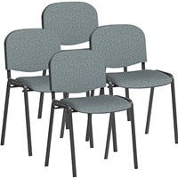 ISO Black Frame Stacking Chair, Rivet Tensile, Pack of 4