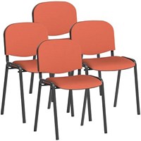 ISO Black Frame Stacking Chair, Quest Crab, Pack of 4