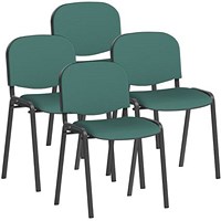 ISO Black Frame Stacking Chair, Quest Kelp, Pack of 4