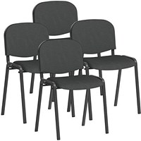 ISO Black Frame Stacking Chair, Quest Mussel, Pack of 4