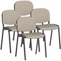 ISO Black Frame Stacking Chair, Quest Salt, Pack of 4