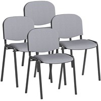 ISO Black Frame Stacking Chair, Quest Shell, Pack of 4