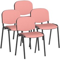 ISO Black Frame Stacking Chair, Quest Shrimp, Pack of 4