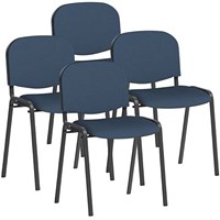 ISO Black Frame Stacking Chair, Quest Whelk, Pack of 4