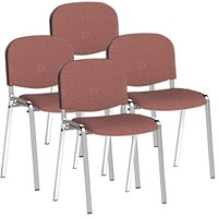 ISO Chrome Frame Stacking Chair, Rivet Forge, Pack of 4