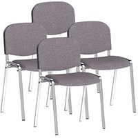 ISO Chrome Frame Stacking Chair, Rivet Fuse, Pack of 4