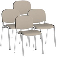 ISO Chrome Frame Stacking Chair, Quest Salt, Pack of 4