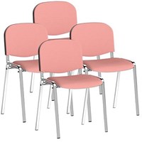 ISO Chrome Frame Stacking Chair, Quest Shrimp, Pack of 4