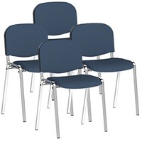 ISO Chrome Frame Stacking Chair, Quest Whelk, Pack of 4