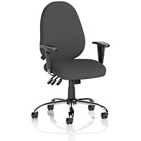 Lisbon Task Operator Chair, Height Adjustable Arms, Quest Mussel