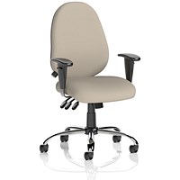 Lisbon Task Operator Chair, Height Adjustable Arms, Quest Salt
